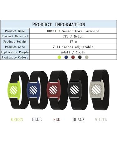 DOYKILY Black S TPU Sensor Cover Armband | Adjustable & Stretchable Badge Protector Case for Diabetic CGM Compatible with Libre 1 & 2 - 14 Day | Easy to Use & No More Patches - Buy Online on GoSupps.com
