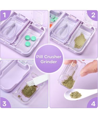 Toplive Portable 3-in-1 Pill Cutter Grinder & Holder | Accurate Medication Crusher for All Pills - Perfect for Elderly Kids & Pets - Purple - Buy Online on GoSupps.com