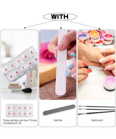 500-Piece French Artificial Nail Tips Set - False Acrylic Nails Nail Extensions with Box Includes 3 Nail Brushes & 1 Nail File | Perfect for DIY Manicures - Buy Online on GoSupps.com