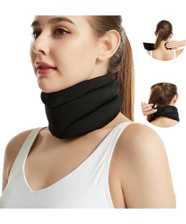 Soft Foam Cervical Collar Neck Support Brace Neck Brace for Snoring Neck Brace for Neck Pain and Support Soft Foam Neck Brace Pillow Universal for Sleeping (Black) yl-105023(Color:Black) - Buy Online on GoSupps.com