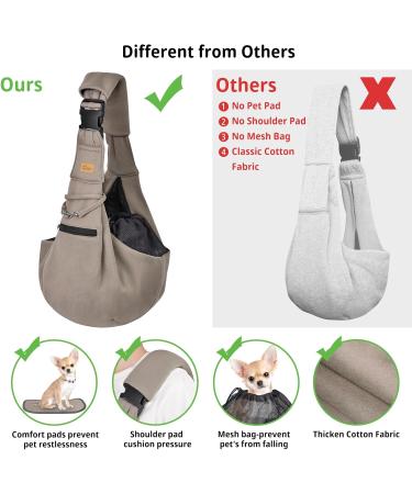 Cuby Dog & Cat Carrier Bag - Adjustable Straps Zip Pocket Small Dog Travel Bag (Gray Push Button Coffee Brown) - Buy Online on GoSupps.com