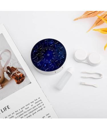 Zodiac Constellations Set Round Case For Contact Lens Kit Storage Box with Mirror Printed - Buy Online on GoSupps.com