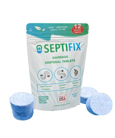 SEPTIFIX Garbage Disposal Cleaner and Deodorizer Tablets - 12 Odor Eliminator Tablets