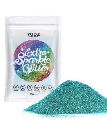 Fine Glitter, YGDZ 150g Teal Green Glitter Cosmetic Body Face Nail Hair Eye Makeup Glitter for Tumblers Resin Crafts Decoration, 0.3mm