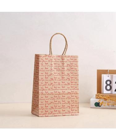 Qtynudy E 24 Pcs Valentines Day Candy Bags Goodie Bags with Handles Heart Love Paper Bags for Wedding and Valentine - Buy Online on GoSupps.com