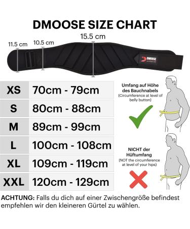 Dmoose Weight Lifting Belt - Self-Lock System for Men & Women | Fitness & Bodybuilding Belt - X-Large (110-119cm) - Ideal for Strength Training & CrossFit - Black - Buy Online on GoSupps.com