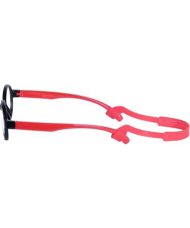 Children's Blue Light Filter Glasses - UV Block TR90 Round Frame for Young Girls with Anti-Slide Band & Red Case - Buy Online on GoSupps.com