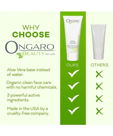 Ongaro Beauty Hydrating Face Cleanser - Gentle Facial Wash with Organic Aloe Vera, Hyaluronic Acid, and Vitamin E - For All Skin Types - 6 fl oz - Buy Online on GoSupps.com