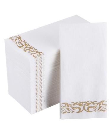 100 Pack Disposable Bathroom Napkins, Single-Use Guest Towels, Soft and Absorbent Linen-Feel Paper Hand Towels for Kitchen, Parties, Weddings, Dinners or Events, Gold Gold Napkins - Buy Online on GoSupps.com