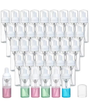 36 pcs 2oz Empty Foam Soap Dispensers Bottle Mini Lash Cleanser Bottles Refillable Cleaning for Shampoo Lotion Hand Sanitizer Cosmetics Castile BPA-Free Clear