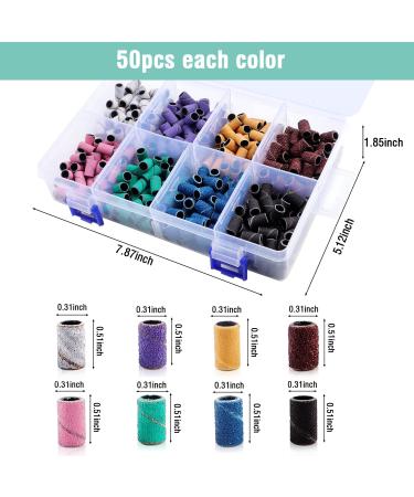 400 Pcs Sanding Bands & Nail Drill Bits Set | Professional 8 Size Coarse to Fine Bits for Nails | 3Pcs Mandrel Nail Drill Bits Included - Buy Online on GoSupps.com