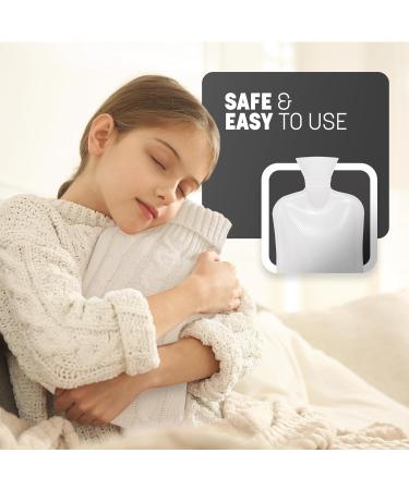 KEPLIN Cosy Hot Water Bottle with Knitted Cover - Relieves Body Aches & Pains Washable Safe & Durable Heating Pad - Ideal Cosy Nights & Gifts - Large 2L (Cream) Cream Knitted - Buy Online on GoSupps.com