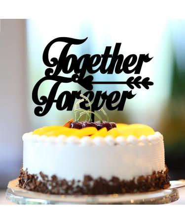 Together Forever Cake Cupcake Toppers Diamond Ring Bachelorettes Party Cupcake Topper for Engagement Jubilee Food Picks Cake Decorations Rustic Funny Bride And Groom Rustic Themed Acrylic Black Style-4 - Buy Online on GoSupps.com