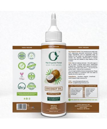 Organic Forest Cold Pressed Coconut Oil for Hair and Skin - 100% Chemical Free, Unrefined, Natural | 100 ML - Buy Online on GoSupps.com