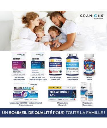 GRANIONS | Spray Sommeil Flash Melatonine 1 9 mg - Melatonine + Passiflore + Pavot de Californie - Dormir Rapidement - Complement Alimentaire Sommeil Adulte - Spray M latonine - Ar me Caramel Spray melatonine - Buy Online on GoSupps.com