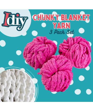 iDIY Chunky Yarn 3 Pack (24 Yards Each Skein) - Tie Dye (Black White Grey) - Fluffy Chenille Yarn Perfect for Soft Throw and Baby Blankets Arm Knitting Crocheting and DIY Crafts and Projects! Tie Dye - Black White ... - Buy Online on GoSupps.com
