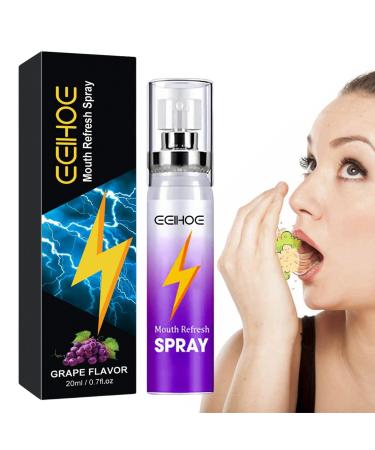 Oral smell spray natural mint spray with propolis grape awemade - 0.27 fl oz mint aroma fast -acting oral spray fresh breath spray for dry mouth combat bad breath wukesify