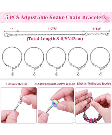 Acejoz 85 Pcs Charm Bracelet Making Kit - DIY Beads for Girls, Adults & Beginners - Buy Online on GoSupps.com