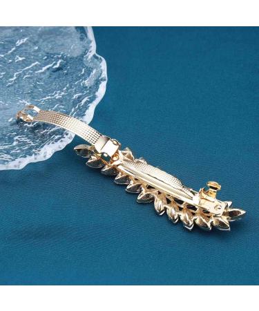 Yheakne Crystal Wedding Hair Clip Barrette Gold Rhinestone Hair Barrette Clips Bling Bridal Headpieces Decorative Head Clip Headwear Crystal Hair Clip Shine Cz Bride Hair Accessories for Women(Gold) - Buy Online on GoSupps.com