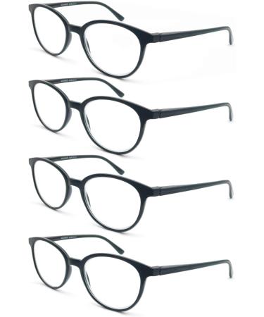 Set of 4 High-Quality Round Reading Glasses for Men & Women - Stylish Comfortable +2.25 - Perfect Reading Aid - Buy Online on GoSupps.com