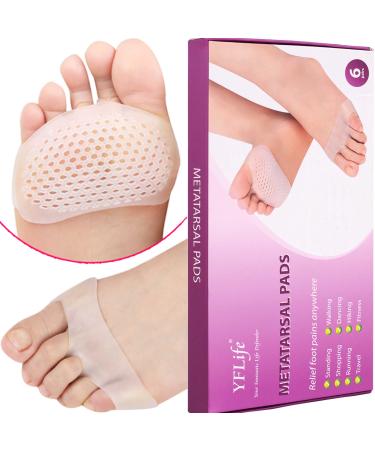 Metatarsal Pads for Women Mens 12pack, Upgraded Thickness Reusable Silicone Gel Metatarsalgia Cushions Foot Pads Ball of Foot Pain Relief, Ball of Foot Cushions for Women Clear12