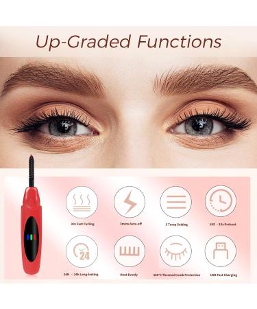 Professional Heated Eyelash Curler - Fast Heating Innovative ARC Design 3 Modes Quick Rechargeable Anti-Burn Eyelid - Two Year Warranty - Buy Online on GoSupps.com