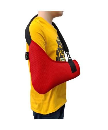 4DflexiSPORT Arm Sling Adult - S Red/Red Trim | Cooling Fabric Technology | Easy to Fit for Either Arm | Feel Safe and Comfortable - Buy Online on GoSupps.com