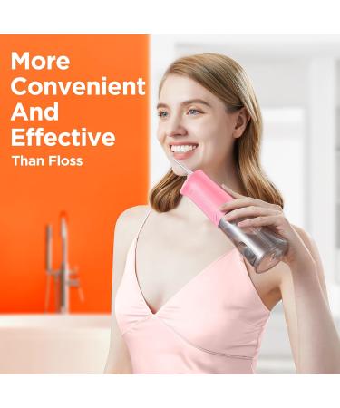 Bitvae Cordless Water Flosser - 3 Modes, 5 Intensities, 6 Jet Tips, USB Rechargeable, Pink Millennial Pink - Buy Online on GoSupps.com