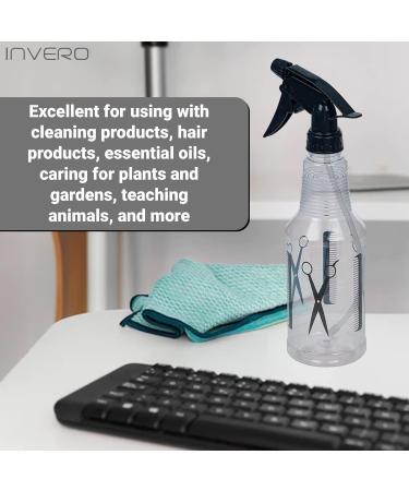 Invero Set of 2 Water Mist Spray Empty Bottle 500ml - Leak Proof Reusable Durable Trigger Sprayer - Ideal Hairdressing Tool for Salons Barbers or Home Hair Cutting - Buy Online on GoSupps.com