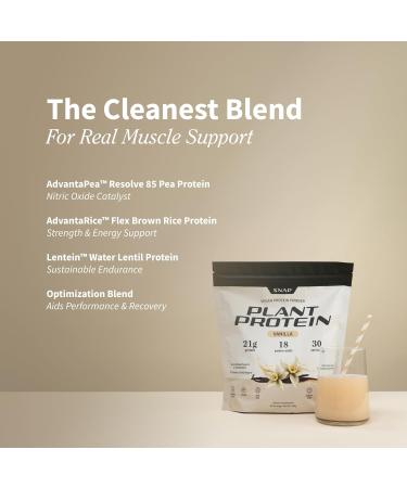 Organic Plant Based Vegan Protein Powder Nitric Oxide Boosting Protein Powder Vanilla Bean BCAA Amino Acid for Muscle Growth Performance & Recovery - 30 Servings (Vanilla) + Shaker - Buy Online on GoSupps.com