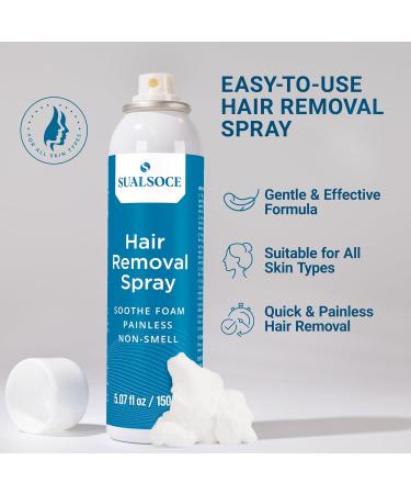 Hair Removal Spray Foam - 100% Natural Formula Painless & Effective Depilatory Cream for Body & Intimate Areas - Suitable for Women & Men - Buy Online on GoSupps.com