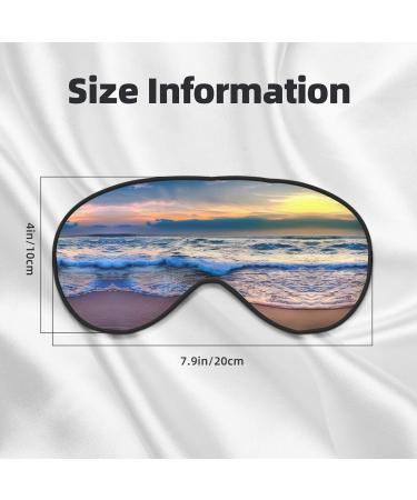 Serene Seaside Sunset Print Sleep Mask - Double-Sided Unisex Eye Mask for Sound Sleep & Skin Care - Buy Online on GoSupps.com