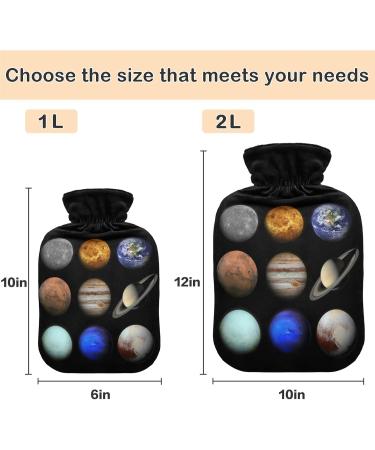 Naanle 2L Solar System Planet Heat Bottle | Transparent Hot Water Bottle for Bed | Pain Relief & Cold Therapy | Large Hand & Foot Warmer - Buy Online on GoSupps.com