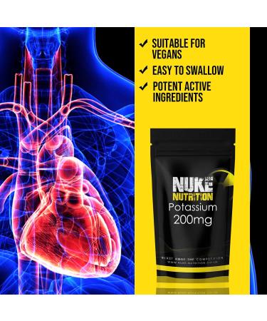High Strength Potassium Tablets 200mg - 120 Count - Nerve & Muscle Support Supplement - Buy Online on GoSupps.com