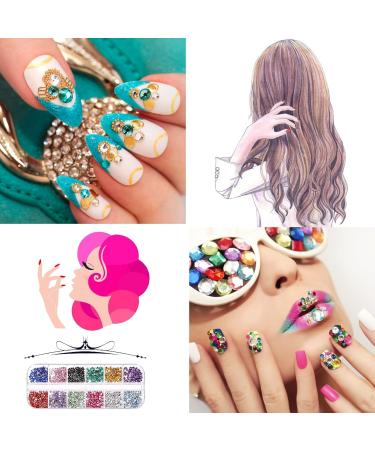 5800 Pieces Multicolored Rhinestones for Nail Art DIY Crafts & Carnival - Glittering Gems with Tweezers - Buy Online on GoSupps.com