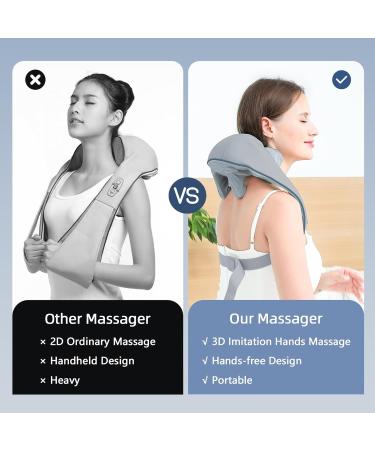 Wireless Neck Massage Device with Warmth - Electric Shiatsu Pain Relief for Upper & Lower Back Adjustable Straps - Buy Online on GoSupps.com