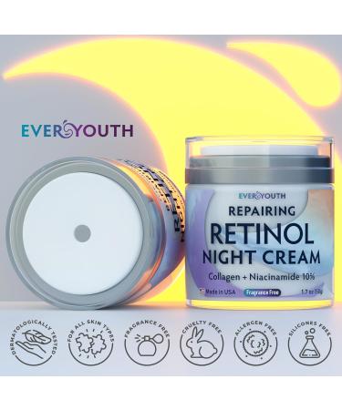 Night Cream Face Moisturizer & Vitamin C Serum 20% Bundle Retinol Collagen Niacinamide Anti Aging Overnight Mask and Stem Cell Serum - Save 20% - Buy Online on GoSupps.com