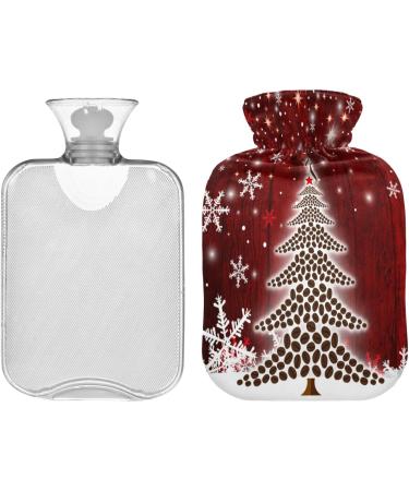 Snowflakes Christmas Tree Hot Water Bottle - 1L Pain Relief & Bed Warmer for Women | Cozy Cover Included - Buy Online on GoSupps.com