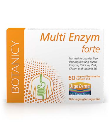 Botanicy Botanicy MULTI ENZYM FORTE - Normalizes digestion even in cases of lactose intolerance - DigeZyme multi-enzyme complex with digestive enzymes amylase protease lactase lipase and cellulase