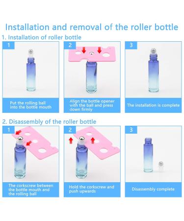 10ml Roll On Bottle Set - 10Pcs Gradient Glass Vials with Funnels & Droppers for Essential Oils & Perfumes | Purple & Blue Gradient - Buy Online on GoSupps.com
