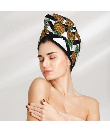 Summer Pineapple Coral Velvet Dry Hair Cap - Quick-Dry Towel Wrap for Travel & Home | Ideal for Women & Men - Buy Online on GoSupps.com