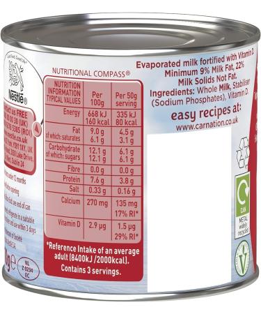 Evaporated Milk Bundle which Contains Carnation Evaporated Milk 170g - Pack of 2 with Grocery List Card - Buy Online on GoSupps.com
