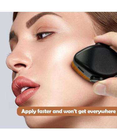 Self Tanner Brush with Silicone Cleaning Pad - Kabuki Tanning Brush for Face & Body Sunless Tanner Blending Applicator - Black 1PCS - Buy Online on GoSupps.com
