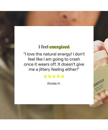 Rae Wellness Energy Capsules - Vitamin B12, Green Tea, L-Theanine - 60 Caps - Vegan, Non-GMO, Gluten-Free - Buy Online on GoSupps.com