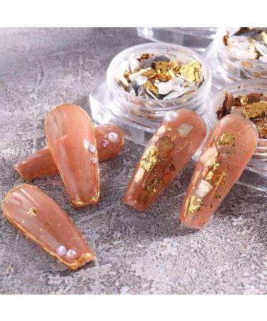 1Box Winter Sparkly Polish Manicure Mixed Gold Flakes Nail Sequins Mica Aluminum Foils Sequins(YMJ-09) - Buy Online on GoSupps.com