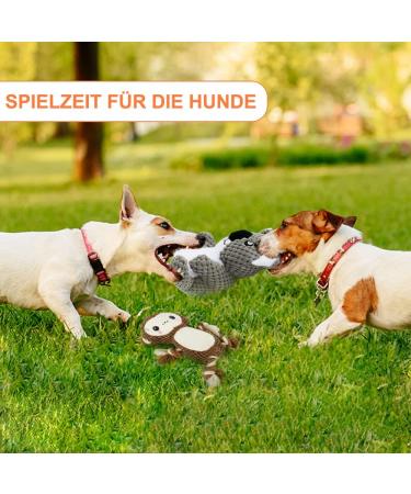 Interactive Plush Dog Toys - 4 Pack Awoof Squeaky Chewing Bones for Small & Medium Dogs | Durable Cotton Fabric - Buy Online on GoSupps.com