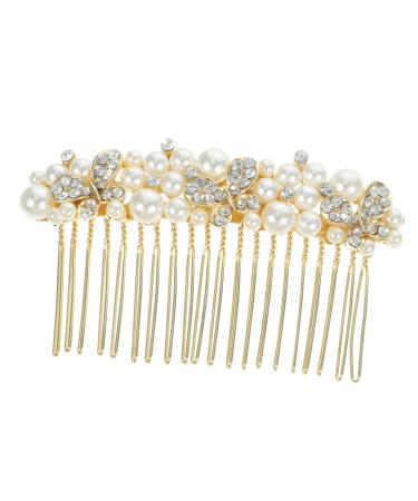 Ipetboom Alloy Rhinestone Hair Comb Wedding Hair Clip Pearl Clips for Hair Wedding Headpiece for Bride Diamond Headpiece Tiara Bridal Headdress Bridesmaid Crystal Accessories Rhinestones