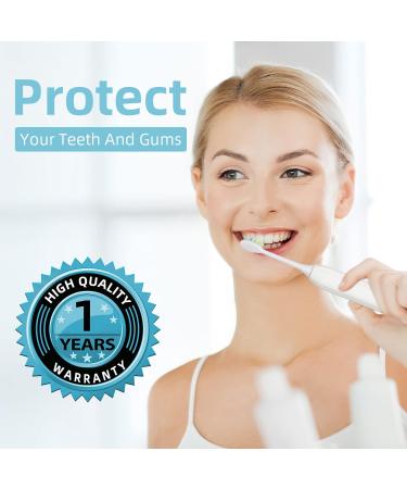 7AM2M Sonic Electric Toothbrush for Adults and Kids One Charge for 90 Days with 6 Brush Heads 5 Modes with 2 Minutes Build in Smart Timer Roman Column Handle Design (White) White No Travel Case - Buy Online on GoSupps.com