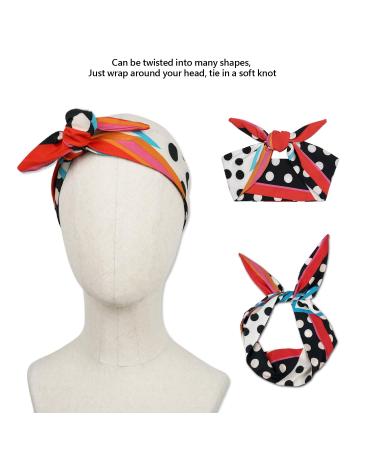 Alwaysgirls Women Headband Twist Bow Wired Headwrap - Retro Polka Dot Multicolored Hair Accessory for Women & Girls - Buy Online on GoSupps.com