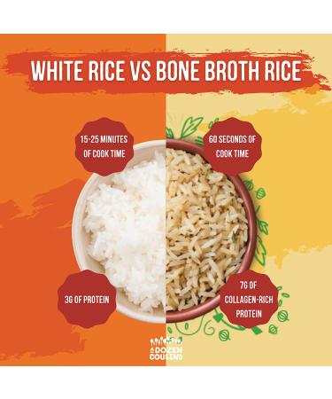 Dozen Cousins Bone Broth Rice Variety Pack - 6 Pack | 7g Protein, Collagen | 3 Flavors, 8 oz Each - Buy Online on GoSupps.com